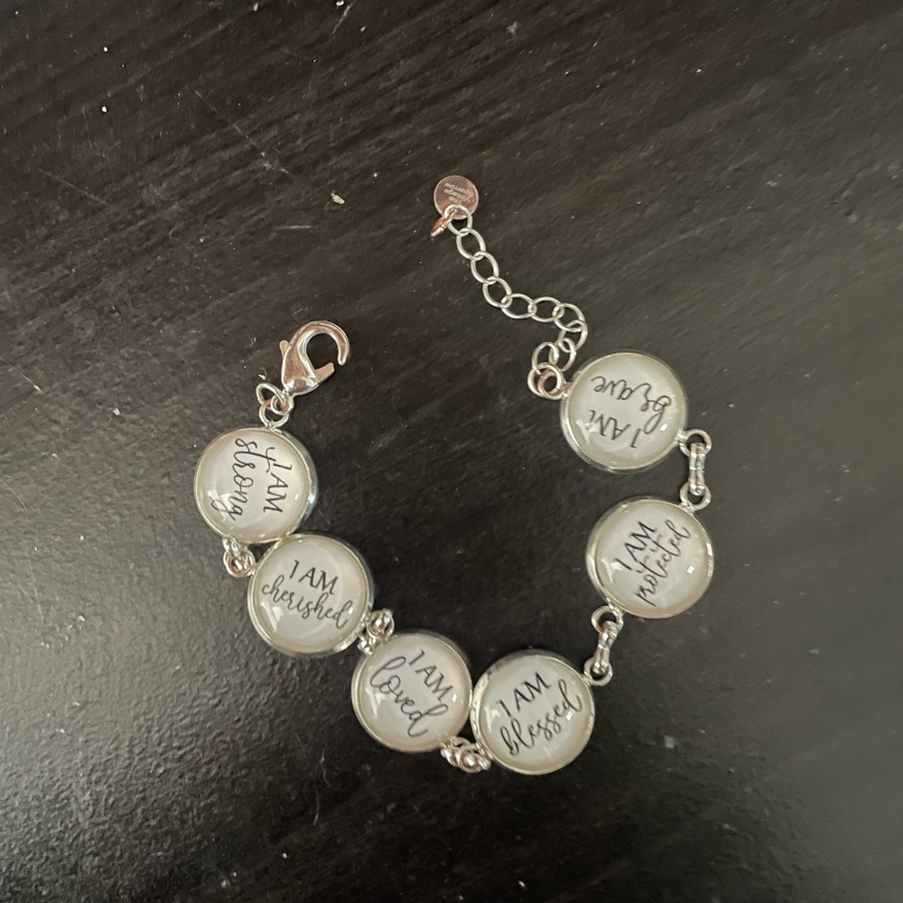 Inspirational Sentiment Silver-Tone Bracelet - I AM Collection
